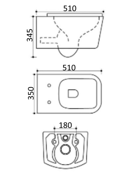 Унитаз подвесной безободковый Agger AT08100  сиденье с микролифтом